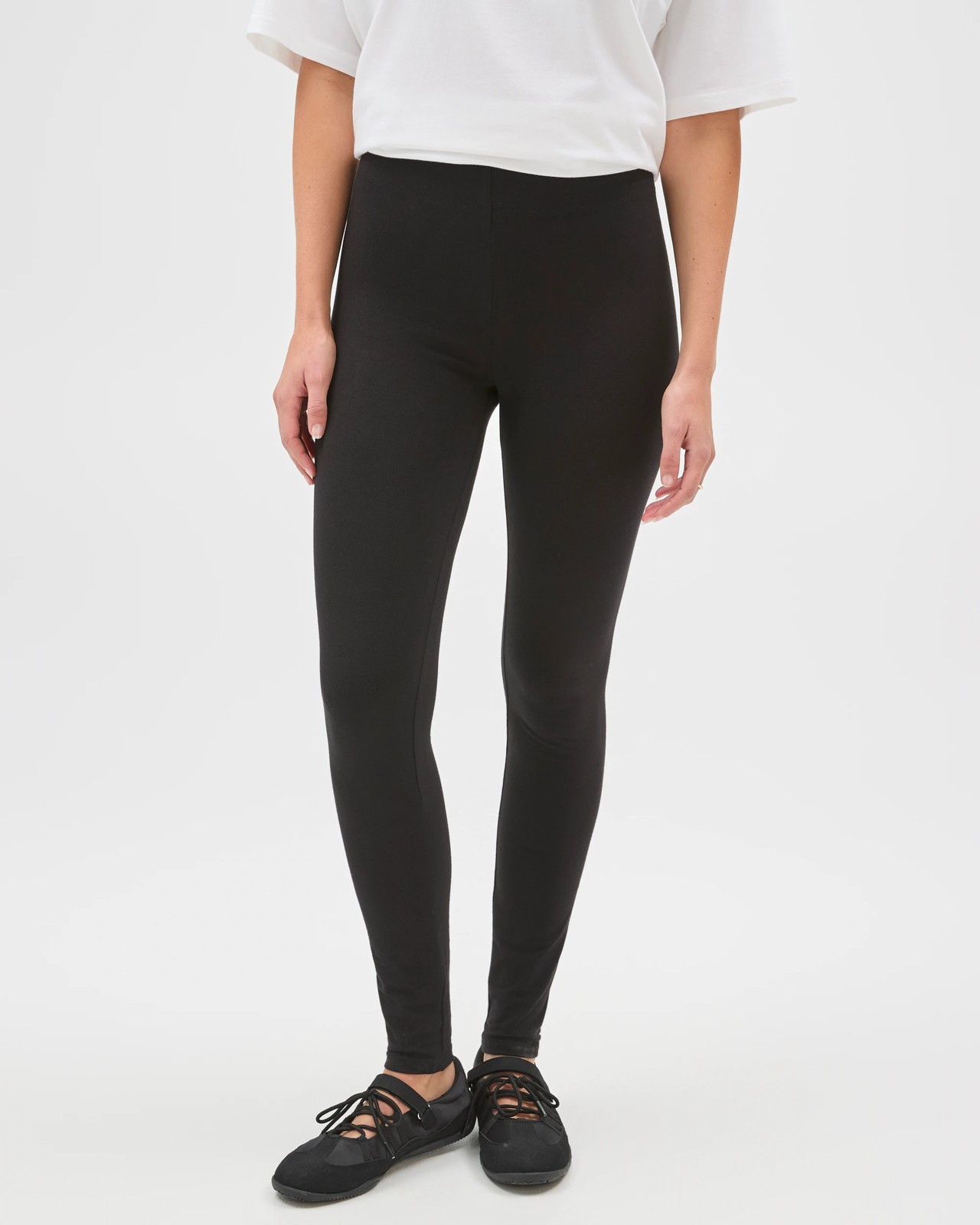 Active Australian Cotton Full Length Stretch Leggings - Black 4 of 5