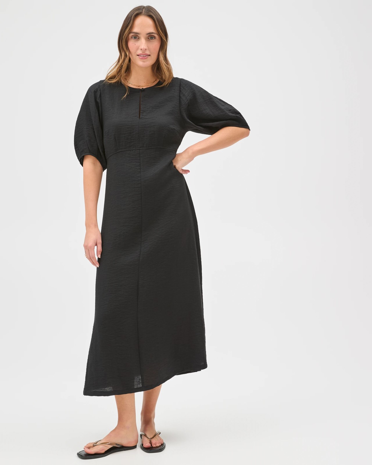 Preview Puff Sleeve Midi Dress 3 of 5