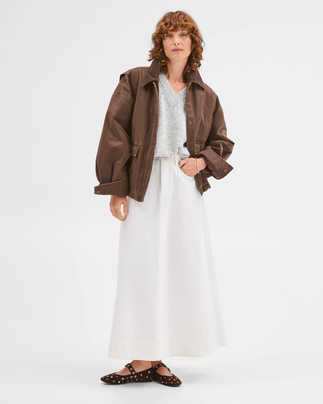 Denim Maxi Skirt 3 of 6