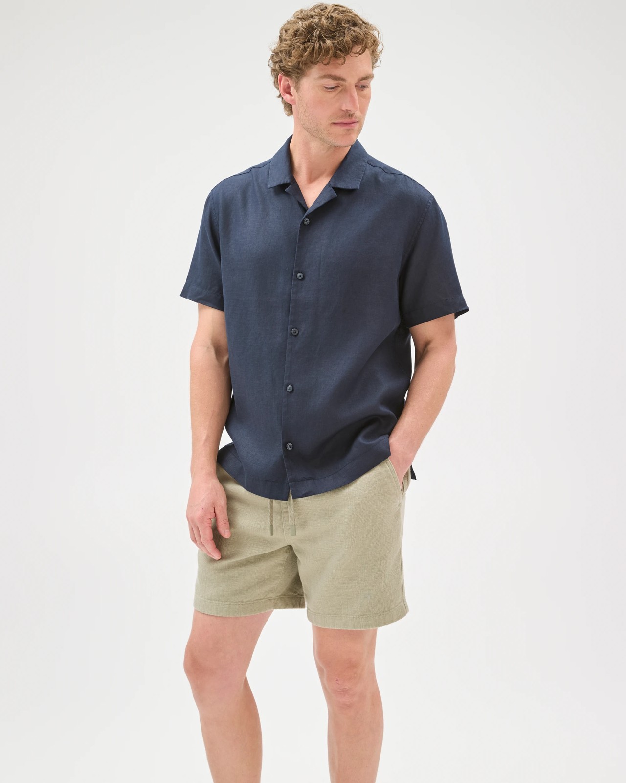 Australian Cotton Textured Shorts - Sea Grass 3 of 6
