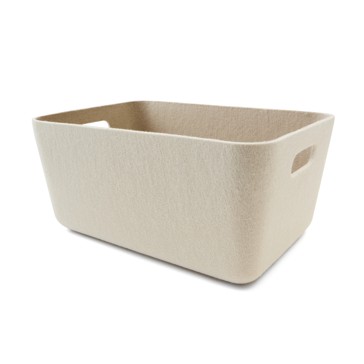 2 Tone Flat Felt Basket, Large, Grey - Anko