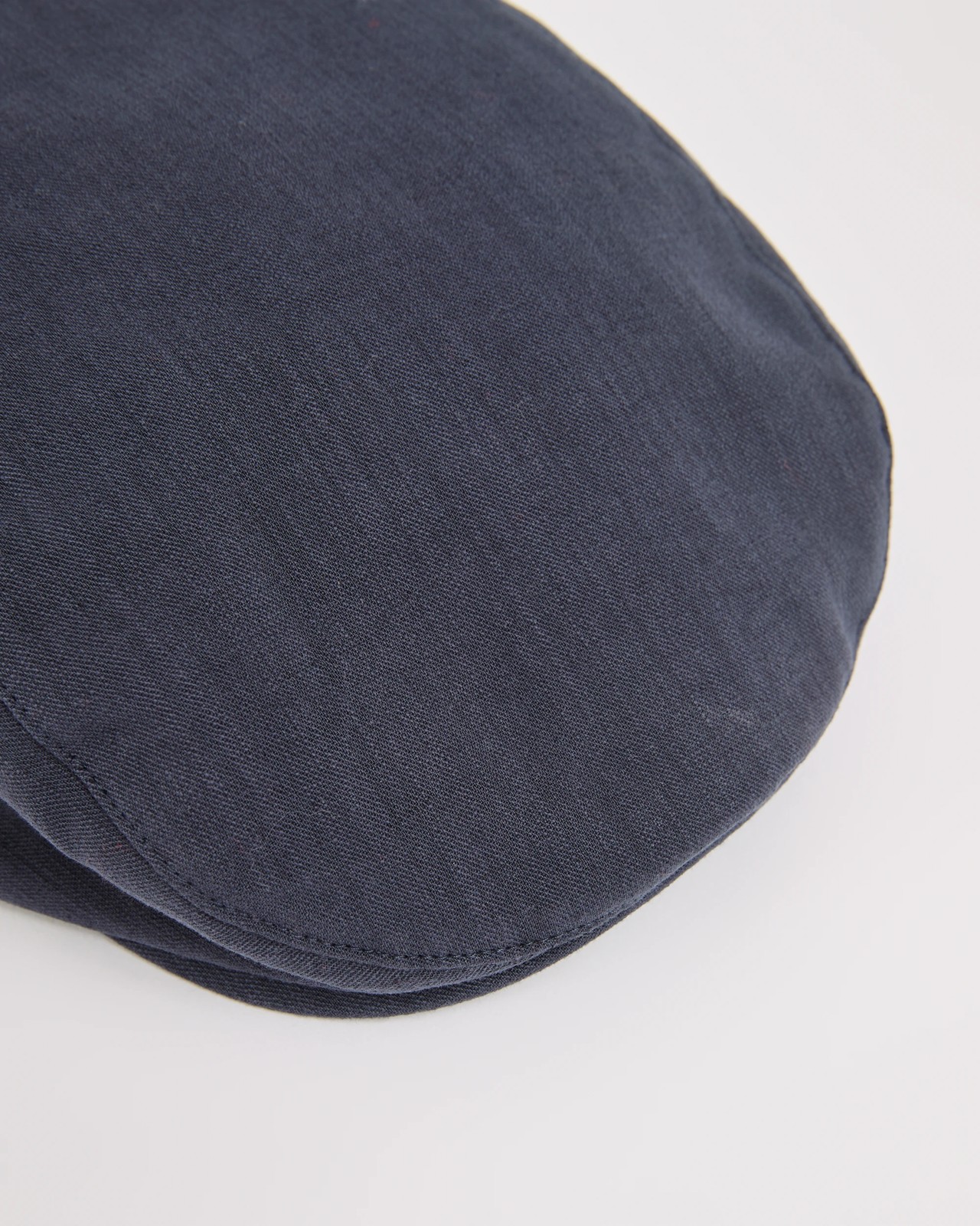 Cotton Linen Blend Flat Cap - Navy 2 of 3