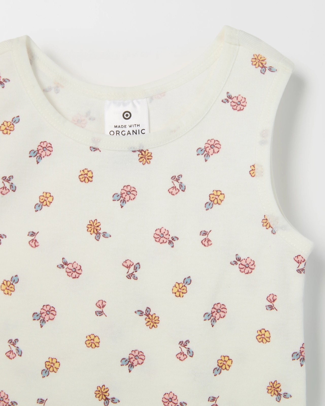 Baby Organic Cotton 3 Pack Print Singlets - Floral Cloud Dancer 5 of 5