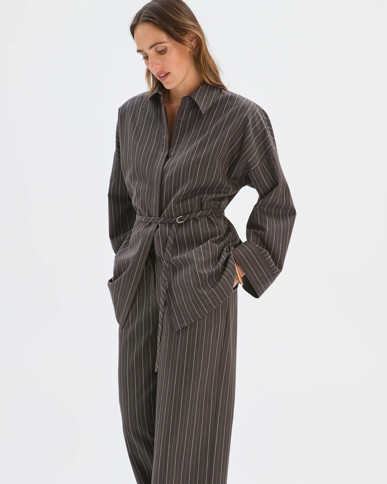 Preview Belt Detail Wide Leg Pants 3 of 5