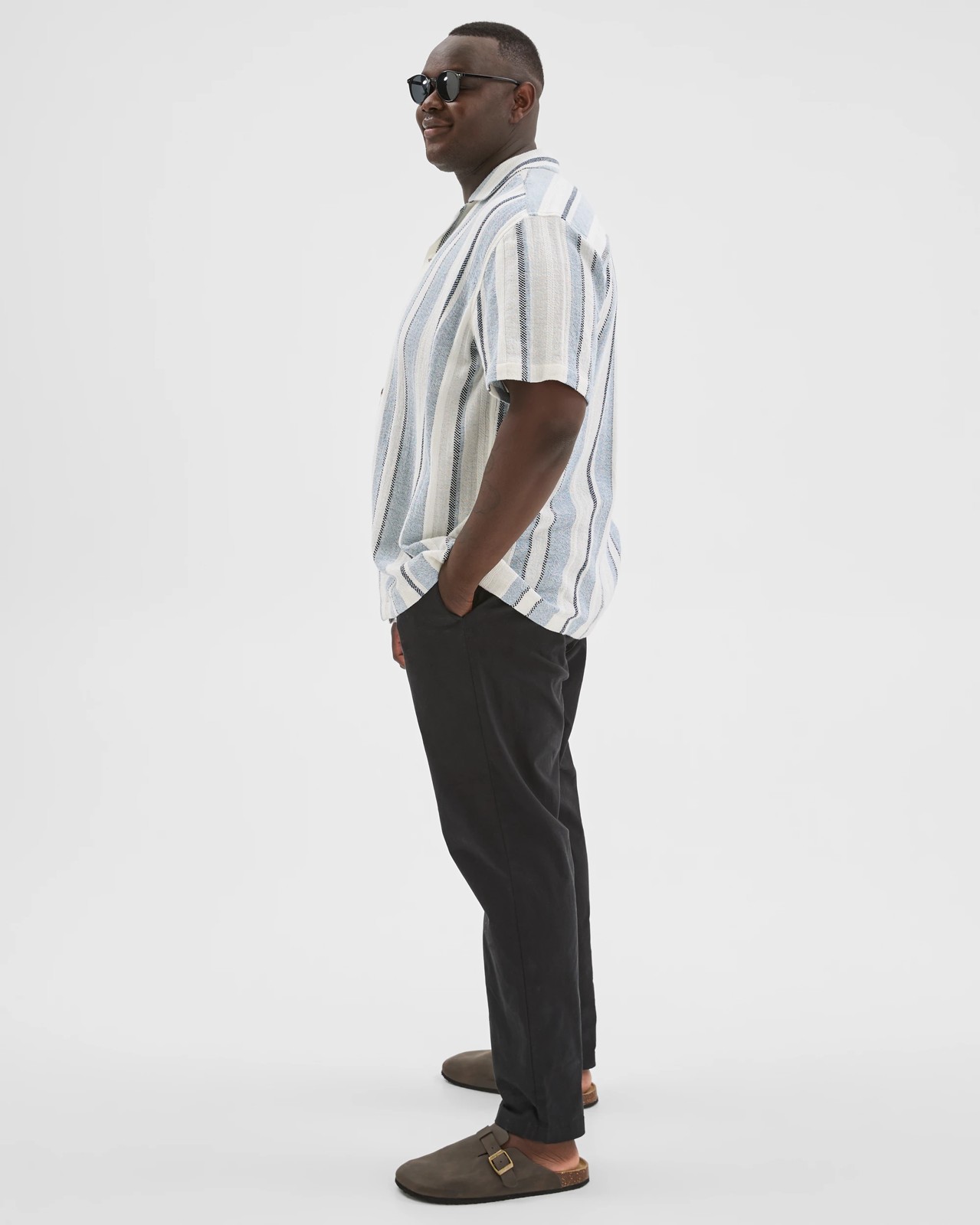 Plus Size Short Sleeve Textured Shirt - Blue 5 of 5