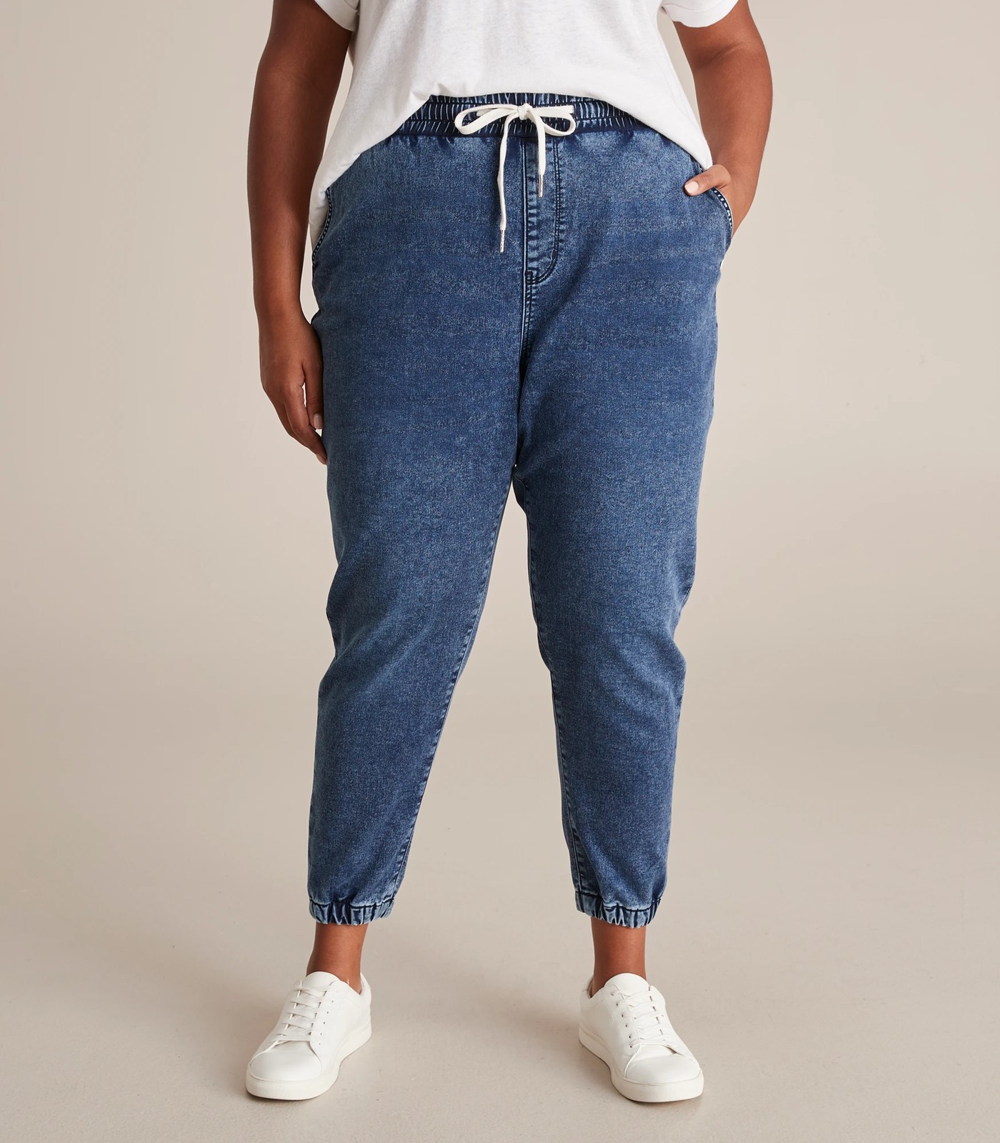 Womens denim hot sale jogger jeans