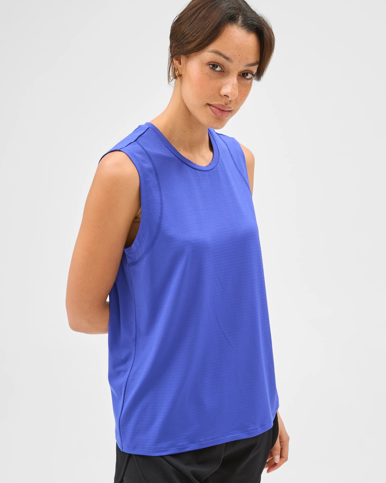 Active Performance Running Muscle Tank Top - Lapis 3 of 5