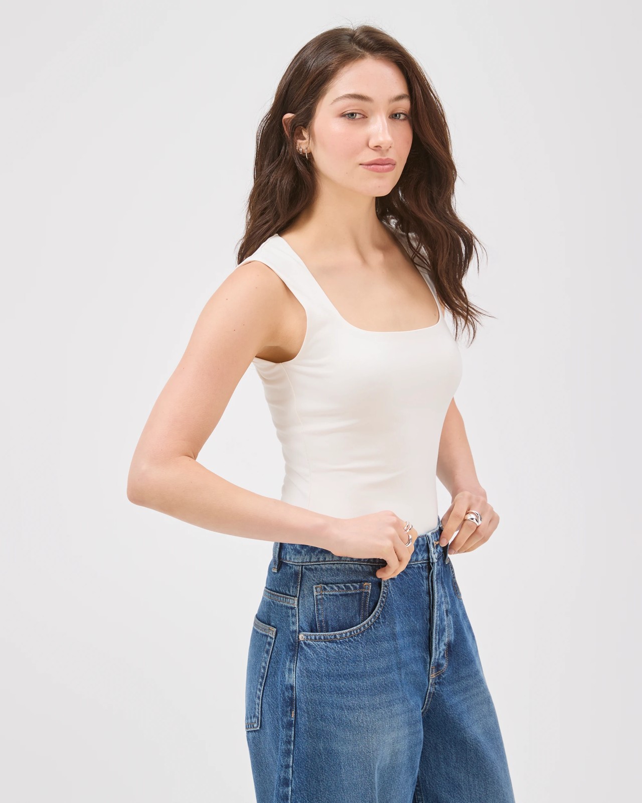 Lily Loves Curved Bodysuit - Pale Oat 2 of 6