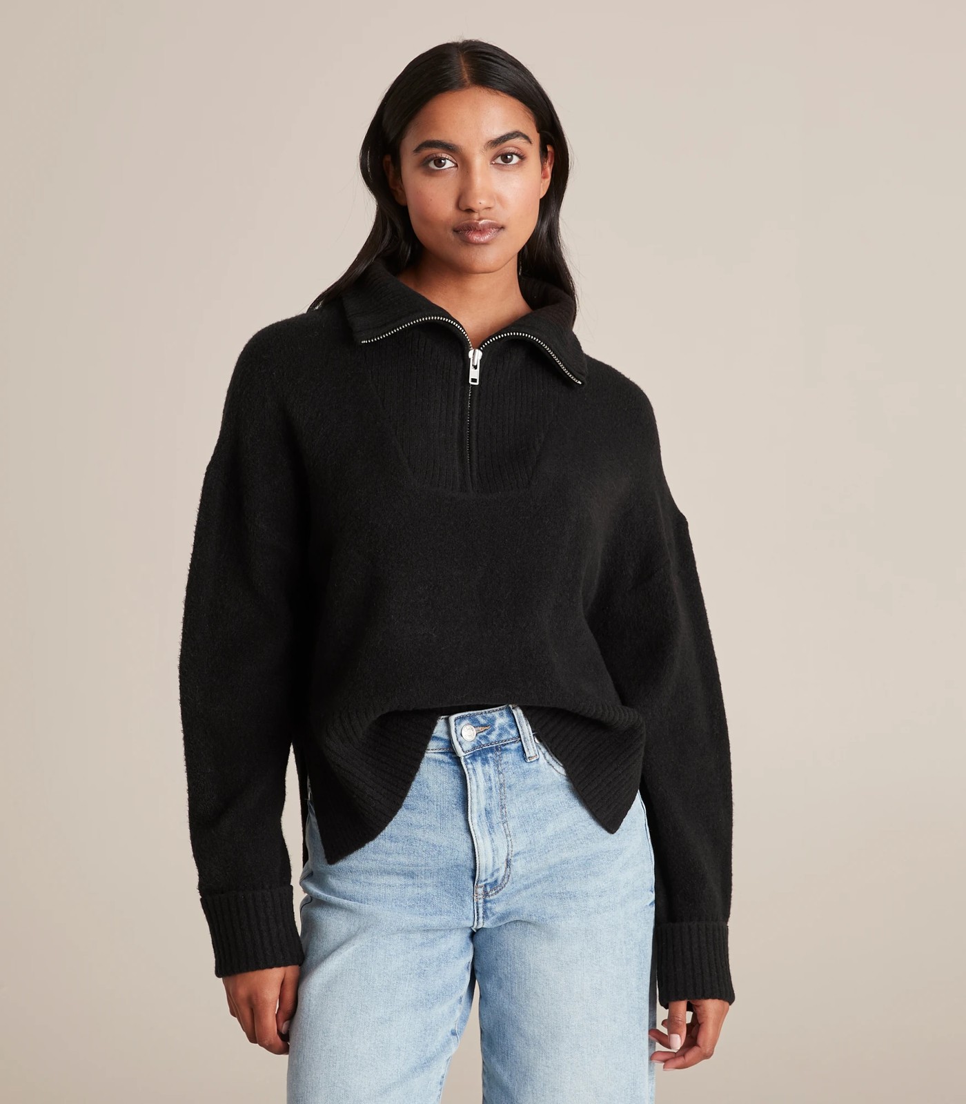 Knitted half zip jumper hotsell