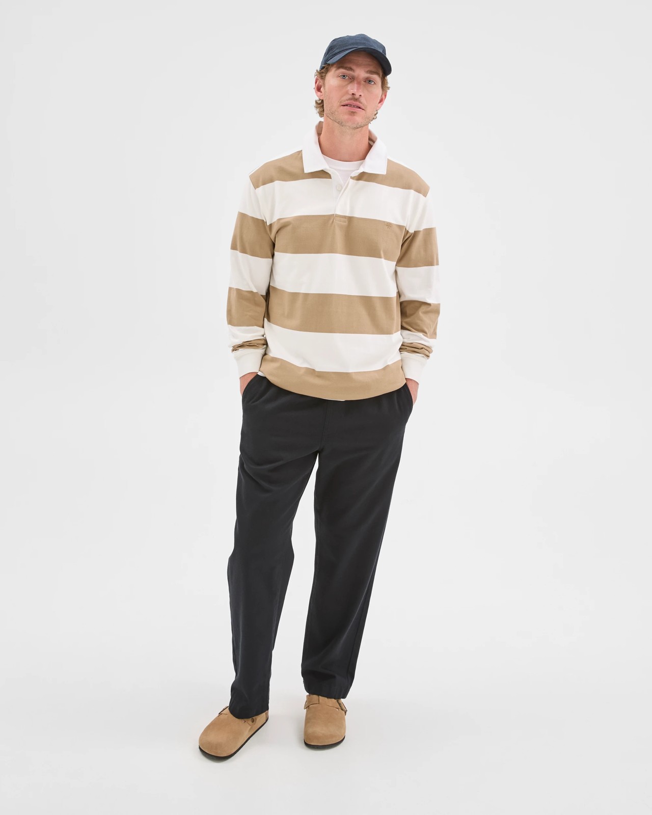 Australian Cotton Long Sleeve Rugby Stripe Polo Top 2 of 6