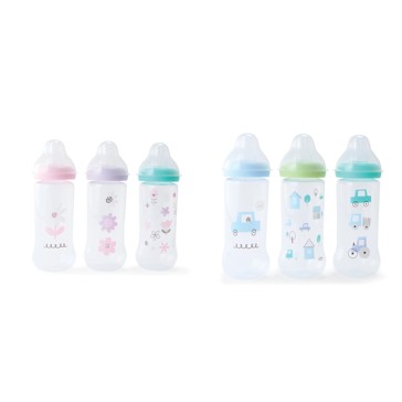 Anko 3 Pack Narrow Neck Bottles - Assorted