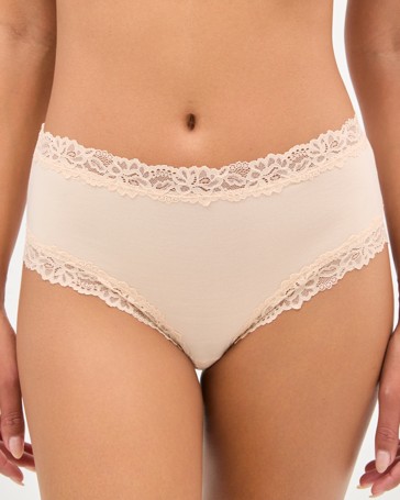 2 Pack Modal and Lace Midi Briefs