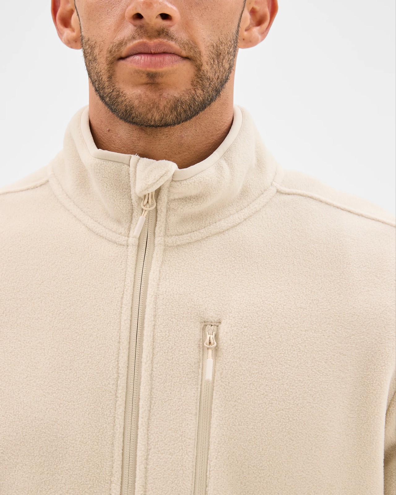 Active Polar Fleece Zip Through Jacket - Ecru 5 of 6