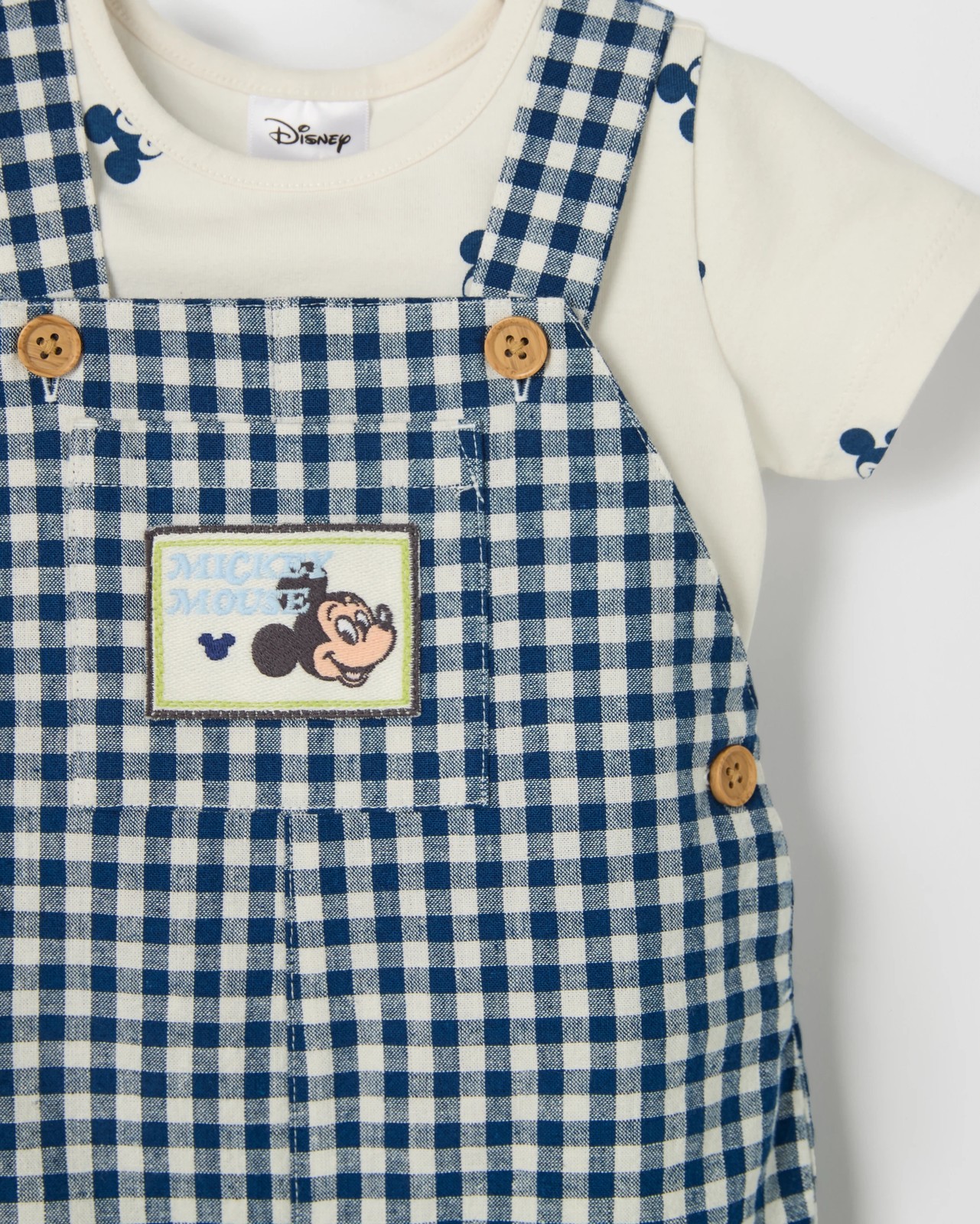 Licensed Disney Cotton Rich Baby Shortall Set - Mickey Navy 2 of 2