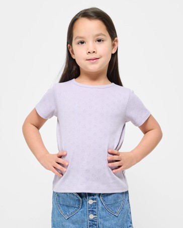 Australian Cotton Pointelle and Rib T-shirts 2 Pack