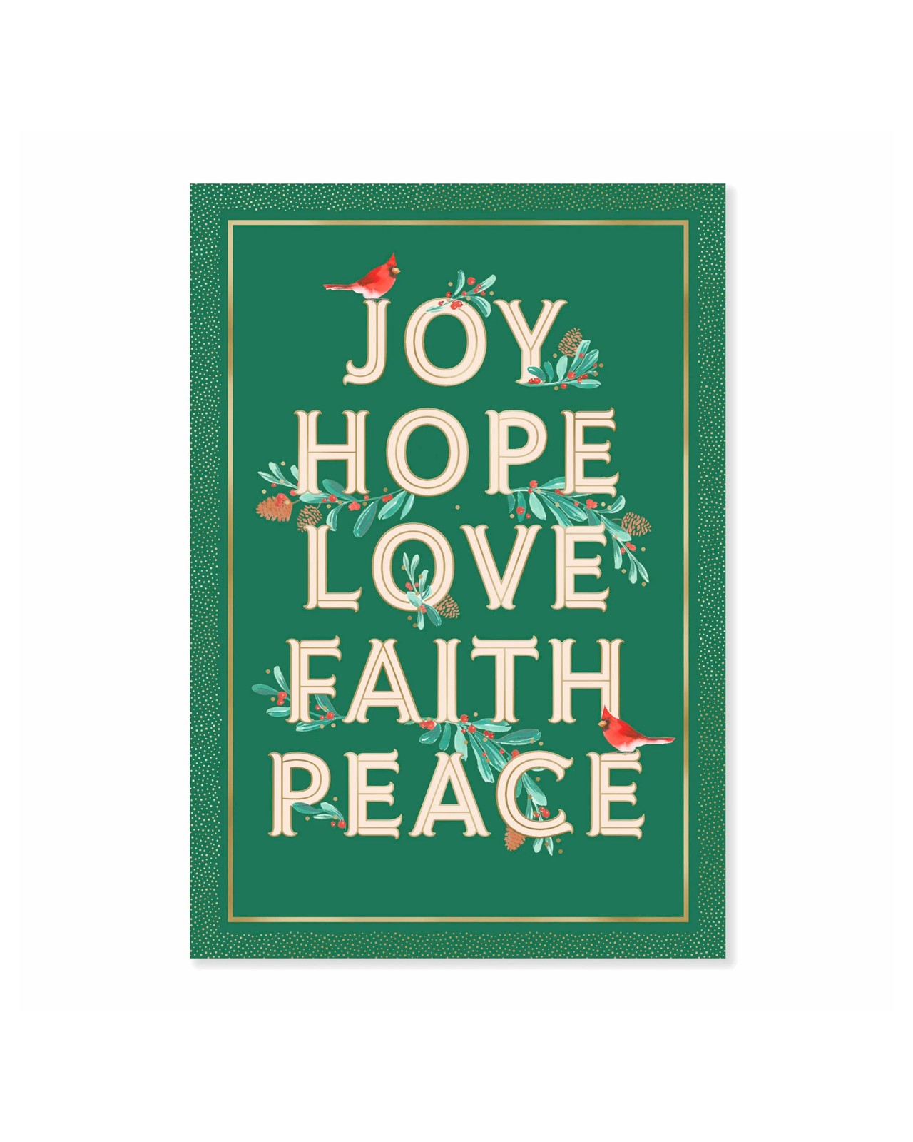 Hallmark Christmas Card - Joy, Hope, Love, Faith and Peace 3 of 3