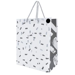 Hallmark Medium White & Silver Confetti Gift Bag