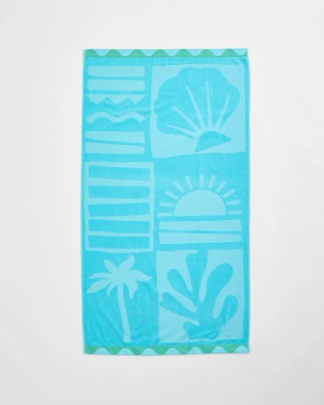 Goldie Beach Towel - Aqua