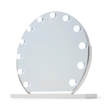Round Hollywood Mirror - White