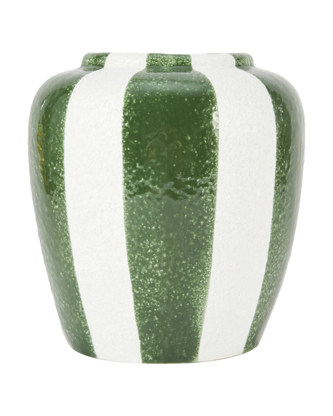 Anko Green Wide Stripe Ceramic Vase 2 of 4