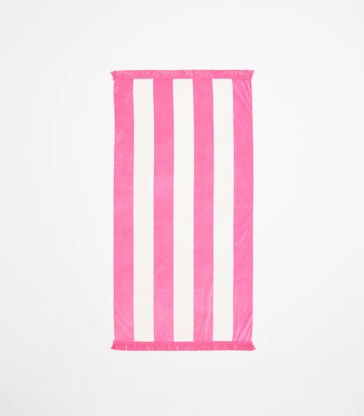 Jacquard Beach Towel - Ezra Pink Stripe