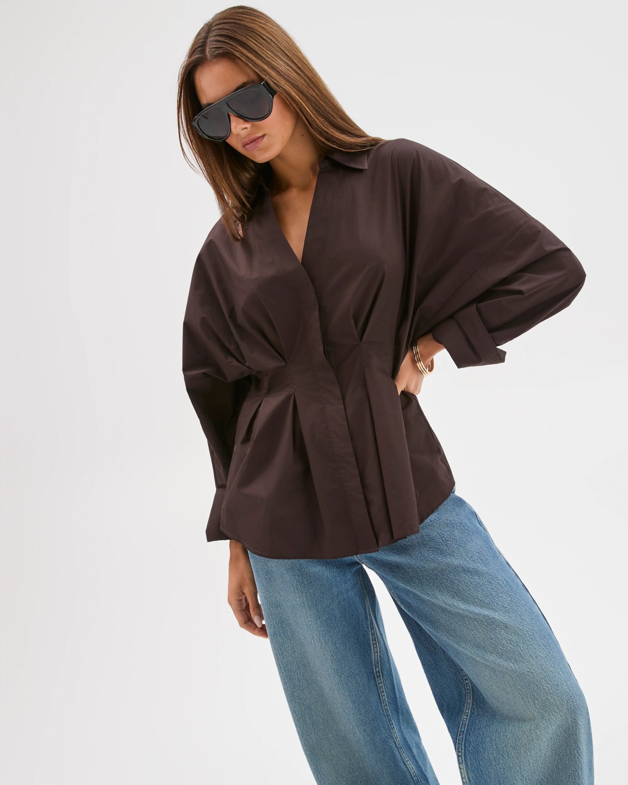 Lily Loves Australian Cotton Poplin Cinched Waist Shirt  3 of 6