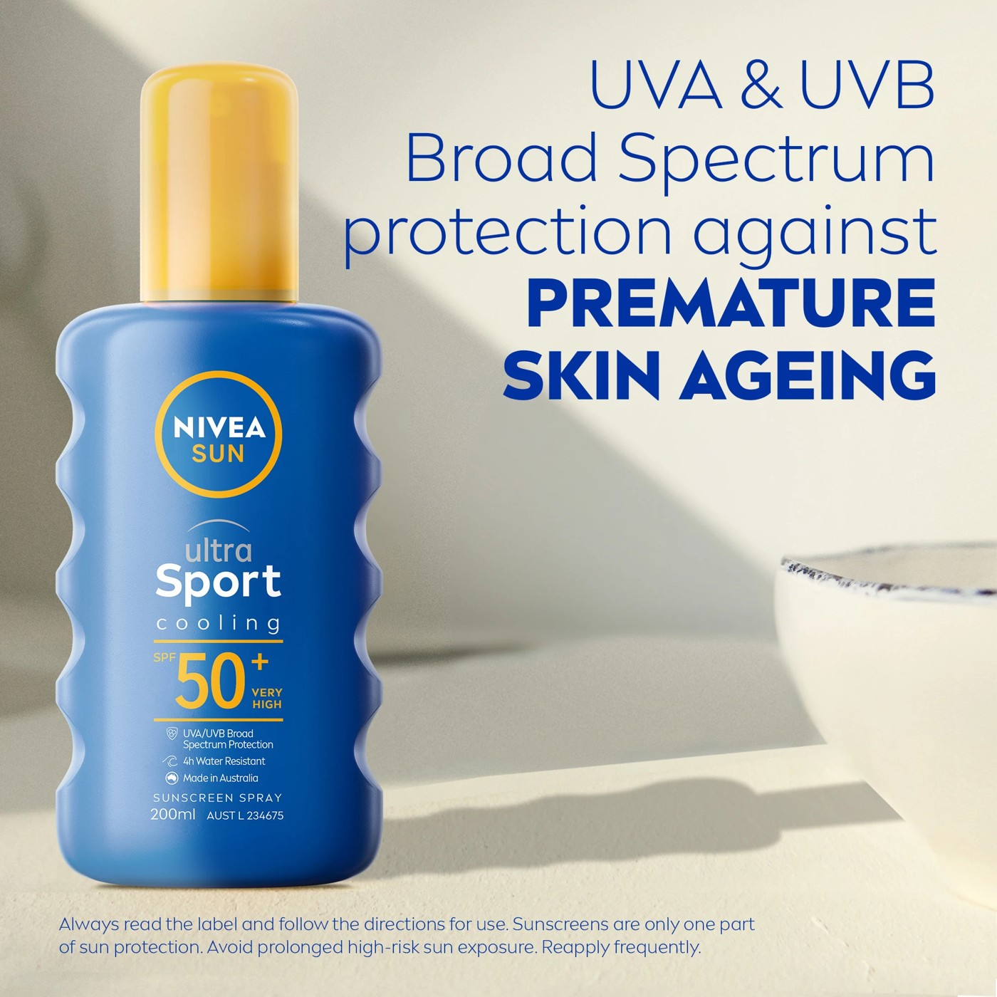 NIVEA Sun Ultra Sport Cooling SPF50+ Sunscreen Spray 200ml 4 of 5