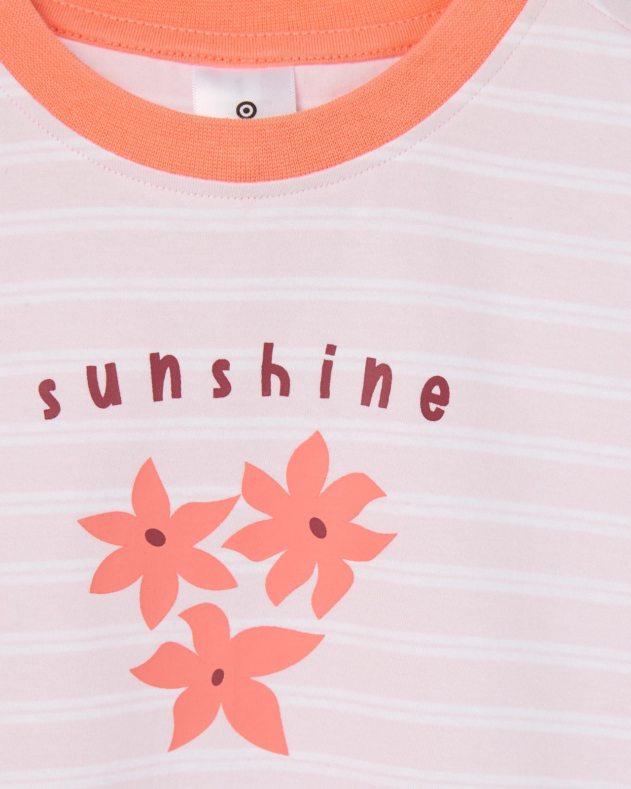 Baby Organic Cotton Placement Print Oversized T-Shirt - Sunshine Stripe Lila 5 of 5