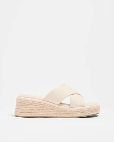 Womens Cross Strap Platform Wedge - Linda