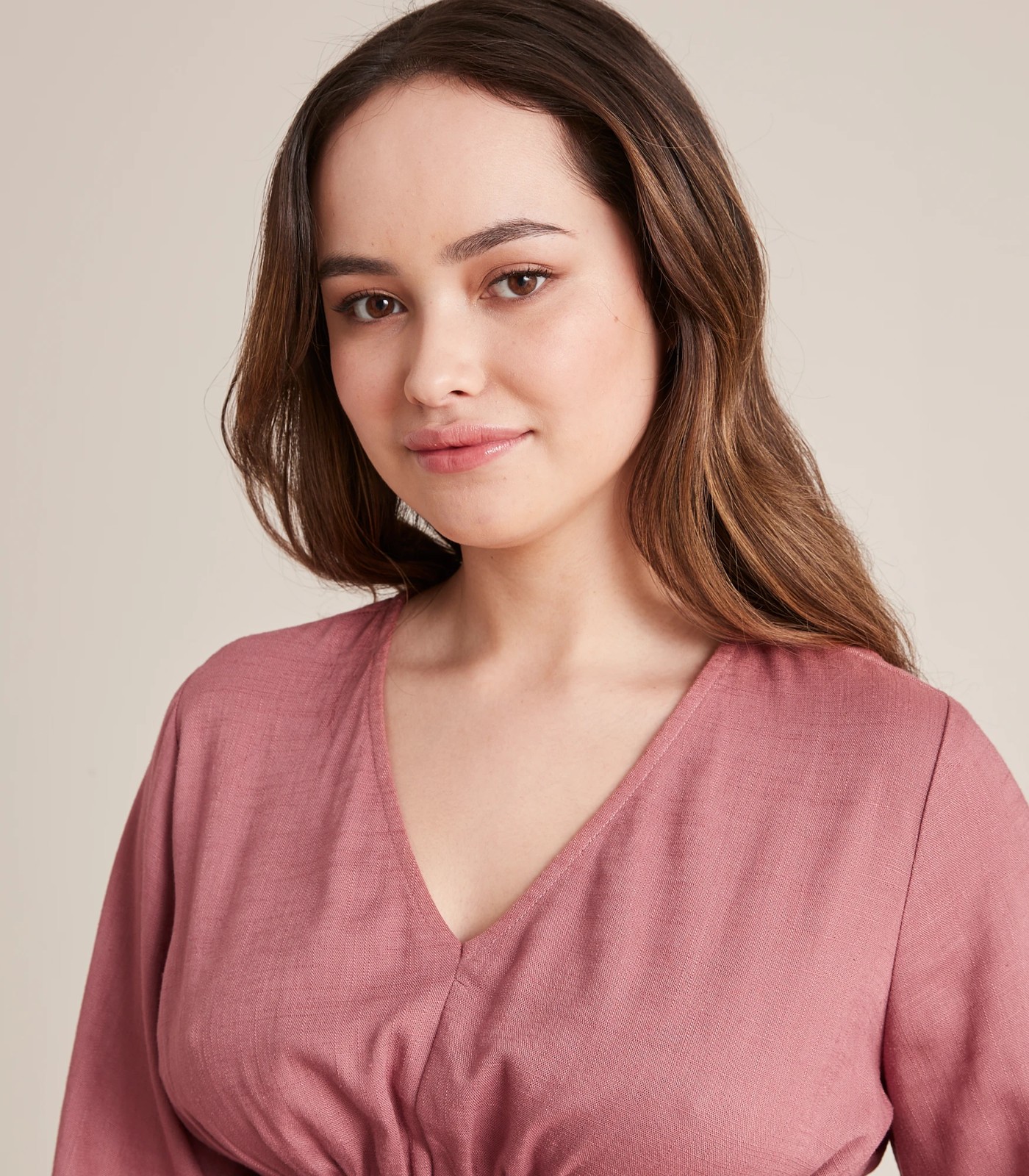 Dannii Minogue Petites Linen Blend Tie Detail Blouse 3 of 6