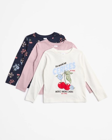 Australian Cotton Long Sleeve Tops 3 Pack