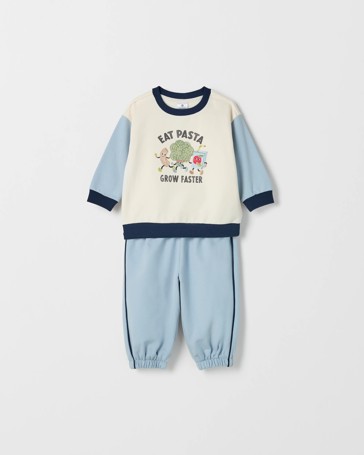 Baby Organic Cotton Sweat Top & Trackpants 2 Piece Set