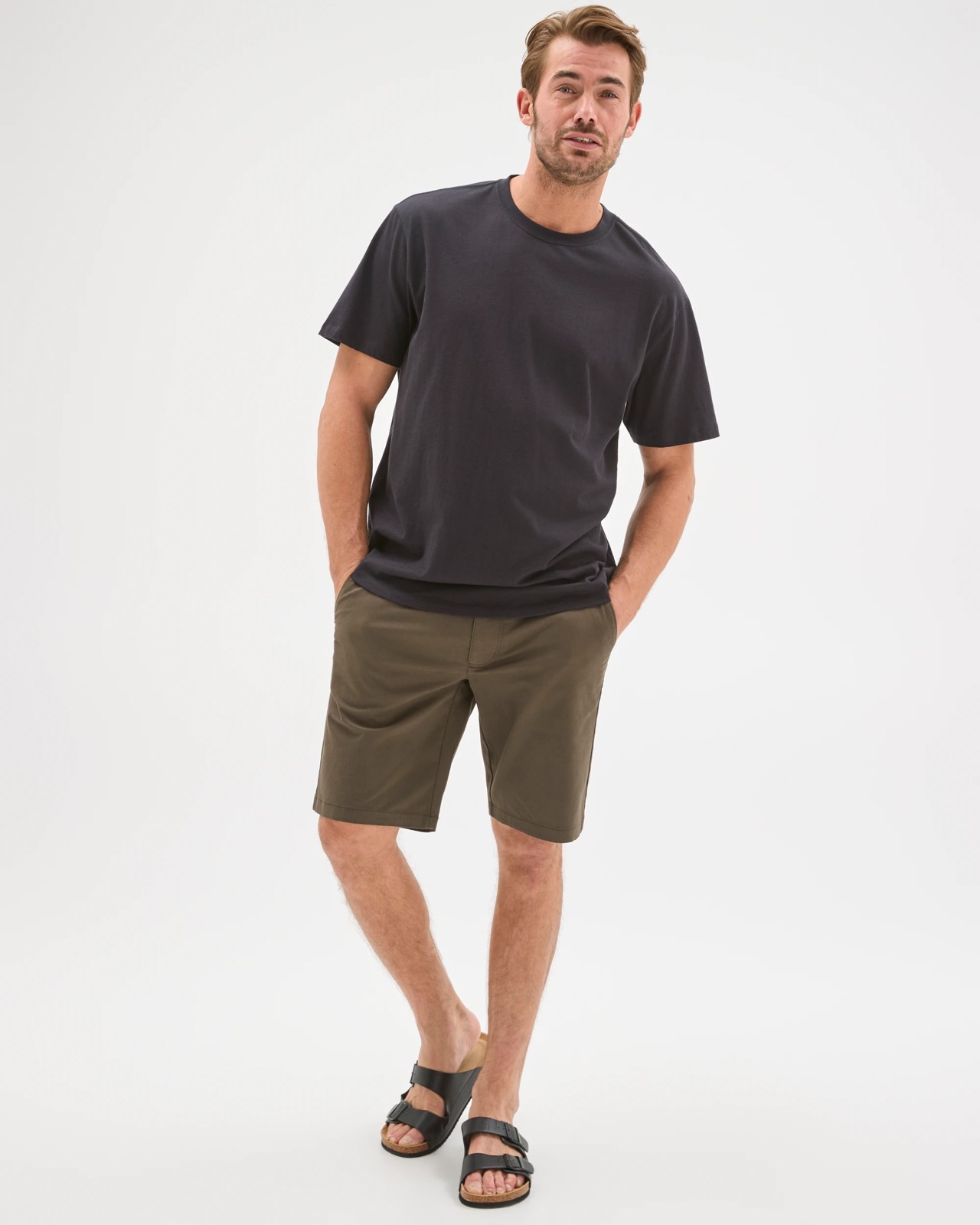 Australian Cotton Regular Chino Shorts - Black Olive 2 of 5