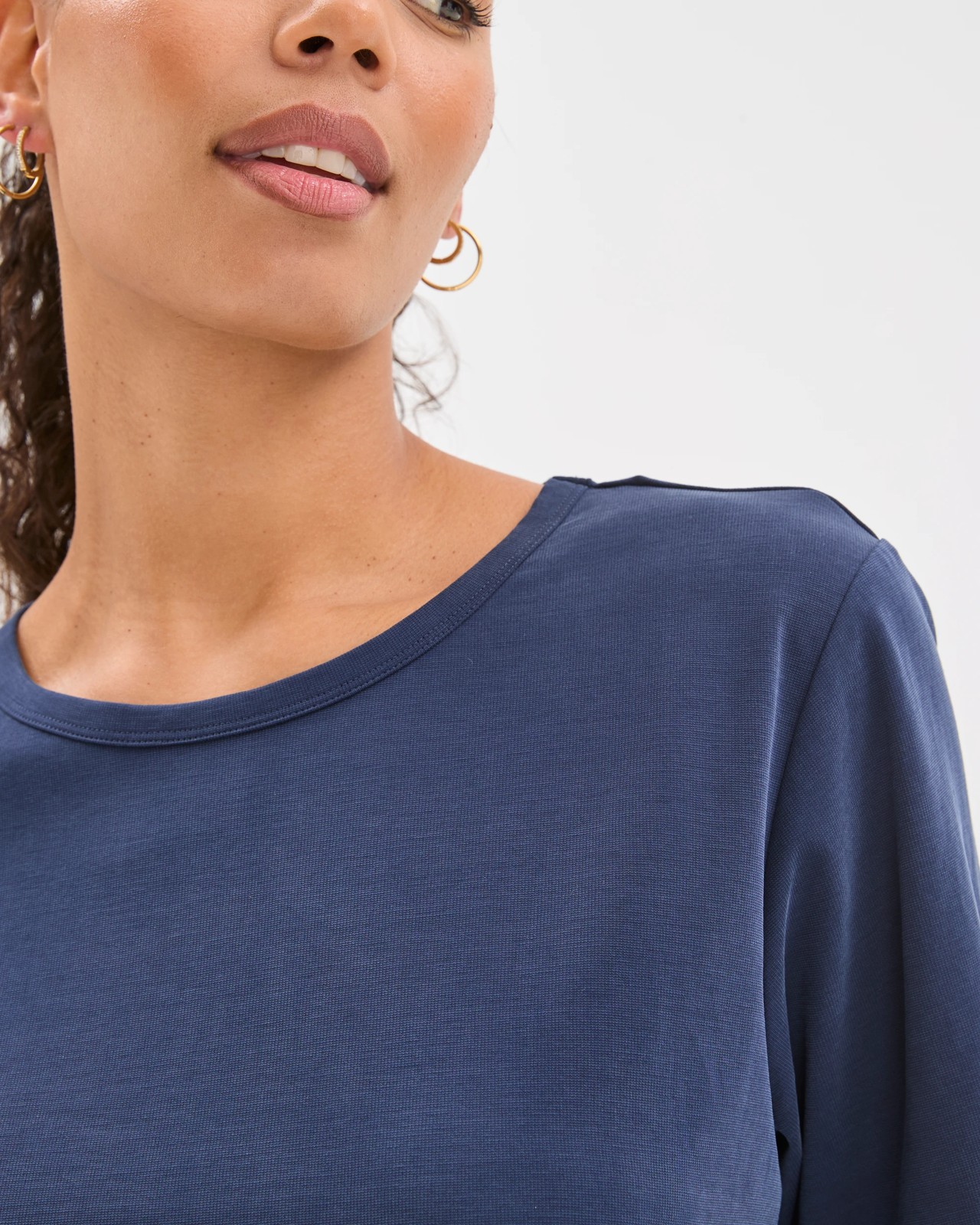 Relaxed Drape T-Shirt - Navy 5 of 6
