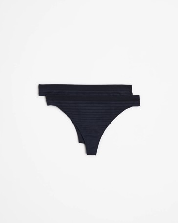 2 Pack Seamfree Matte and Shine G-String Briefs