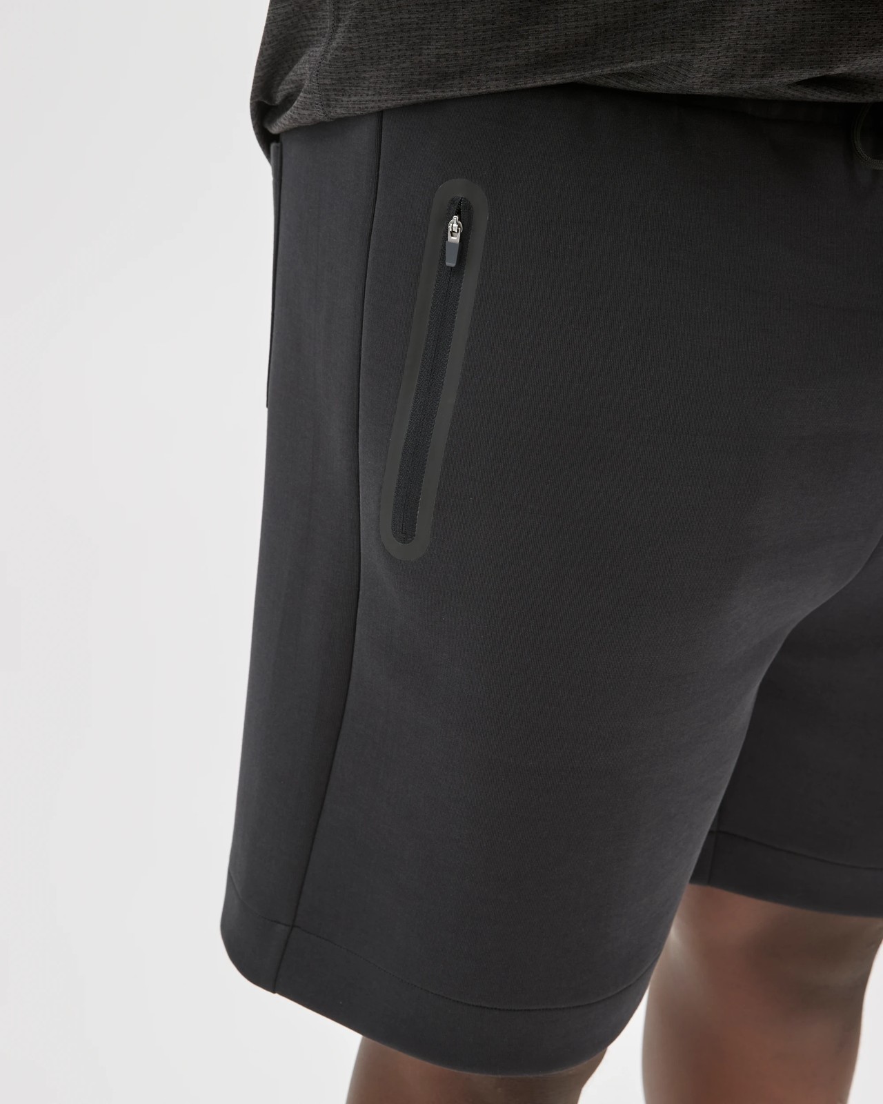 Plus Size Australian Cotton Blend Tech Fleece Shorts  - Black 4 of 6