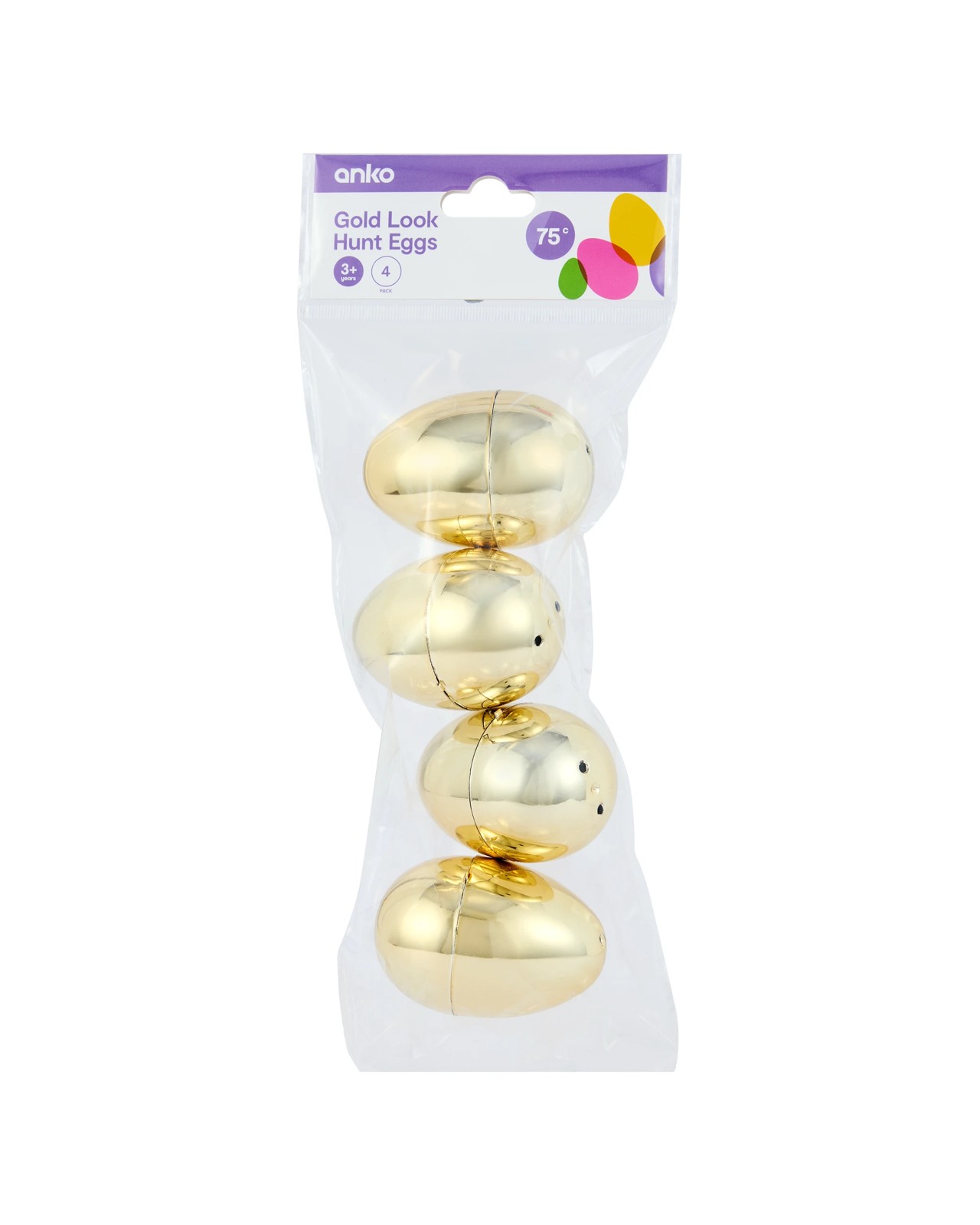 Anko 4 Pack Gold Look Hunt Eggs 5 of 5