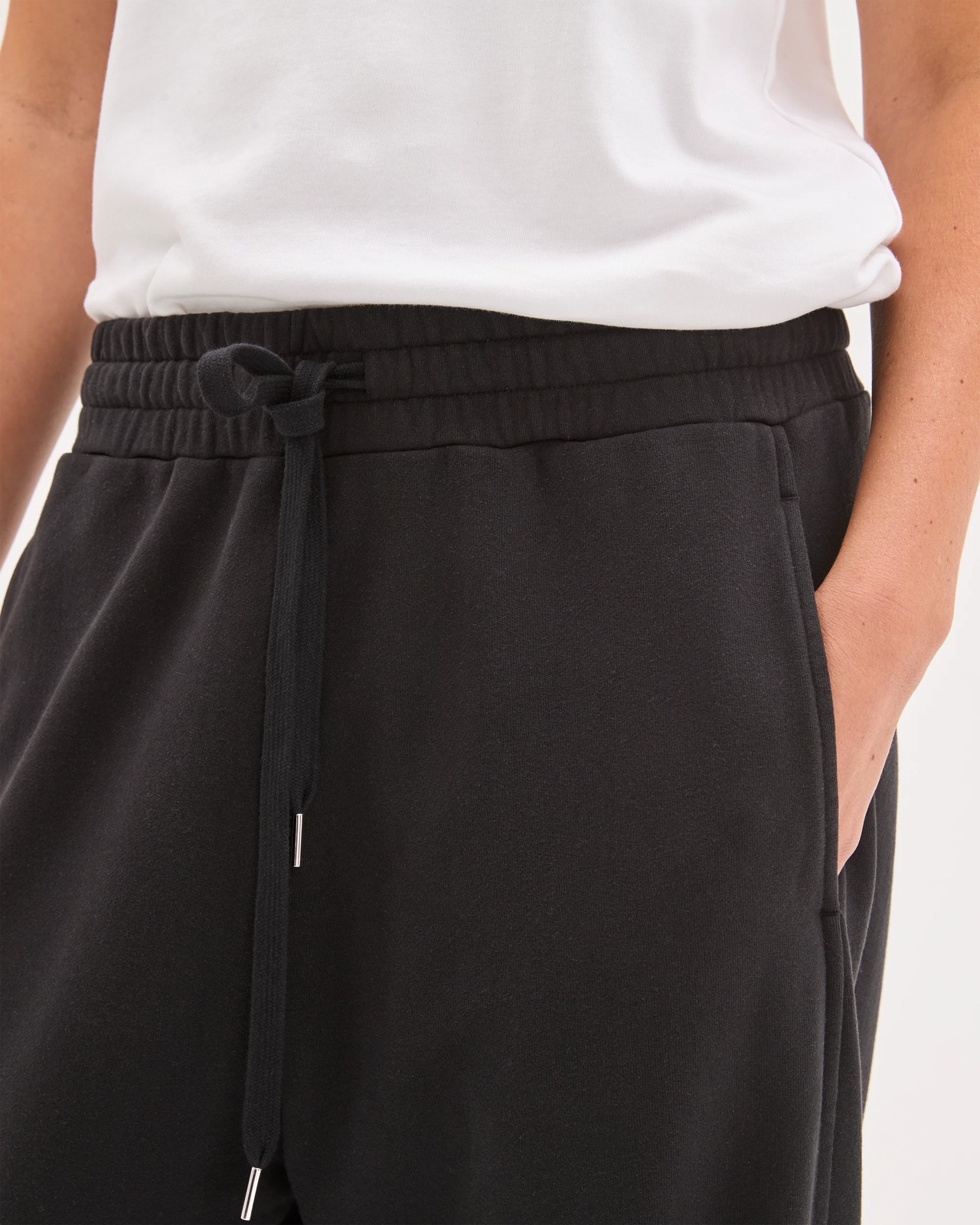 Australian Cotton Barrel Leg Jogger Pants - Washed Black 5 of 6