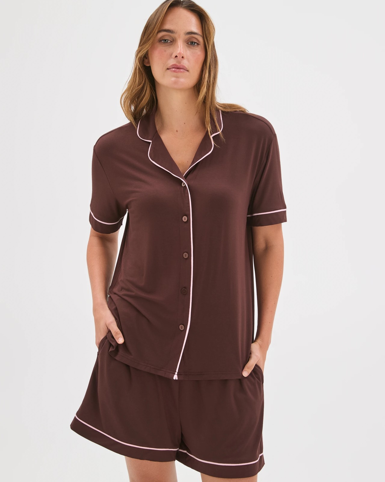 Soft Comfort Bamboo Pyjama Set - Chocolate 3 of 6