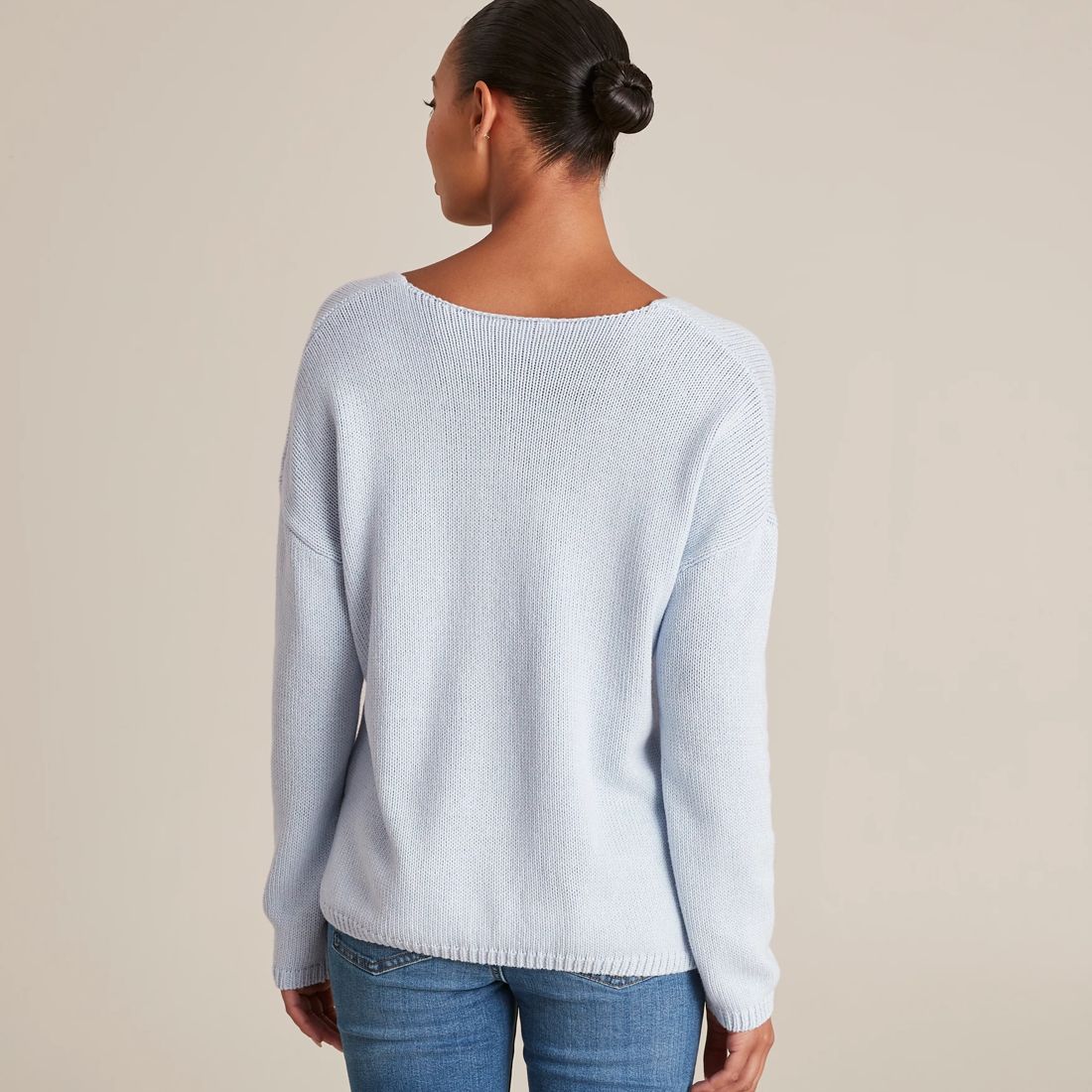 Australian Cotton Deep V-Neck Jumper | Target Australia