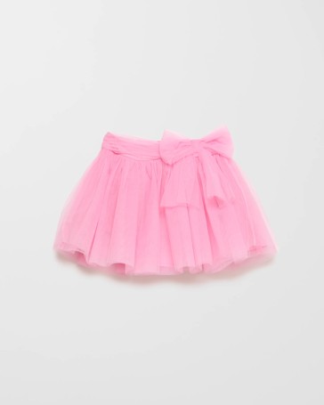 Bow Tie Waist Tulle Skirt