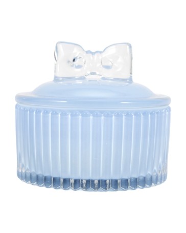 Anko Blue Bow Lid Glass Candle