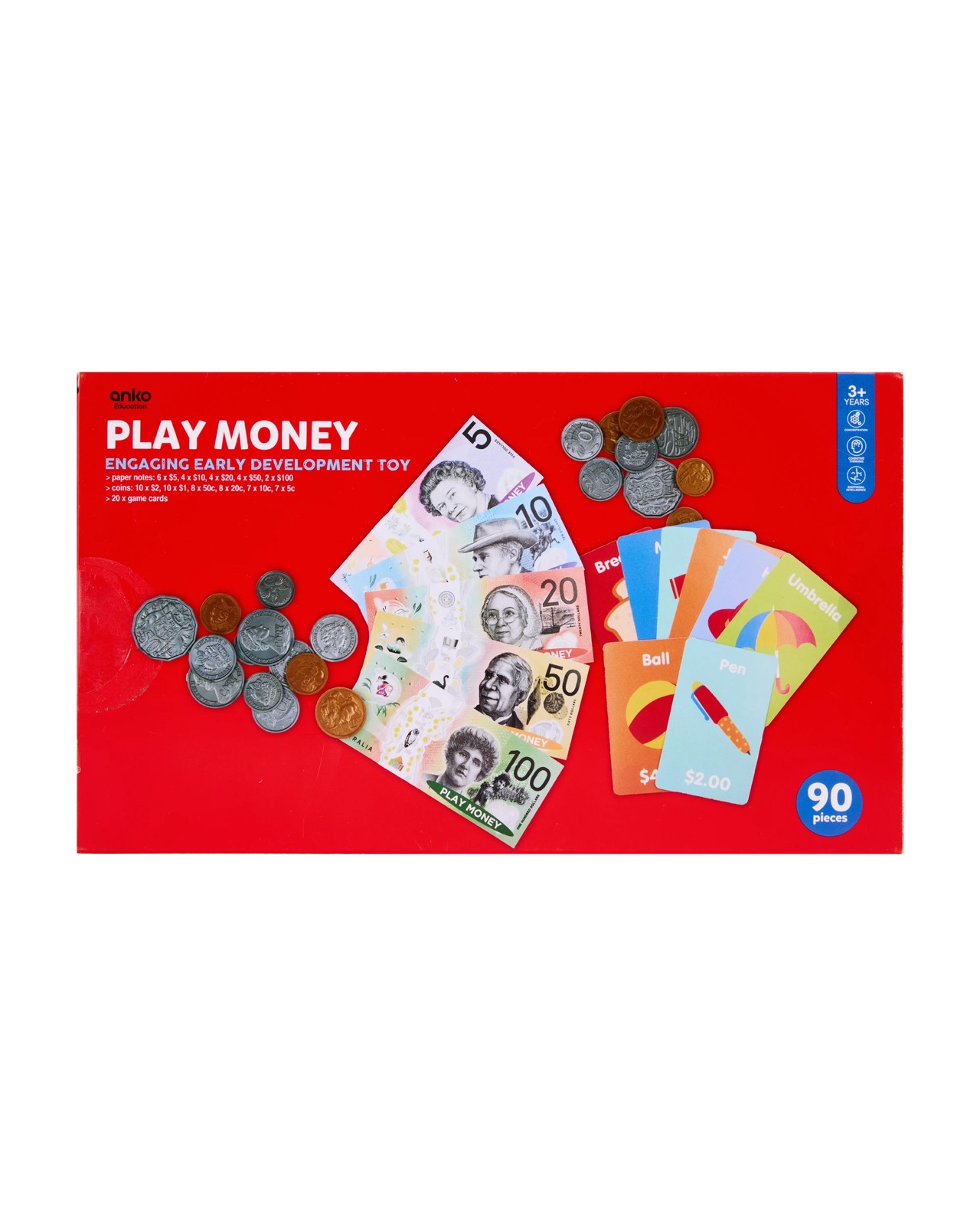 Anko 90 Piece Play Money: Engaging Early Development Toy 4 of 4