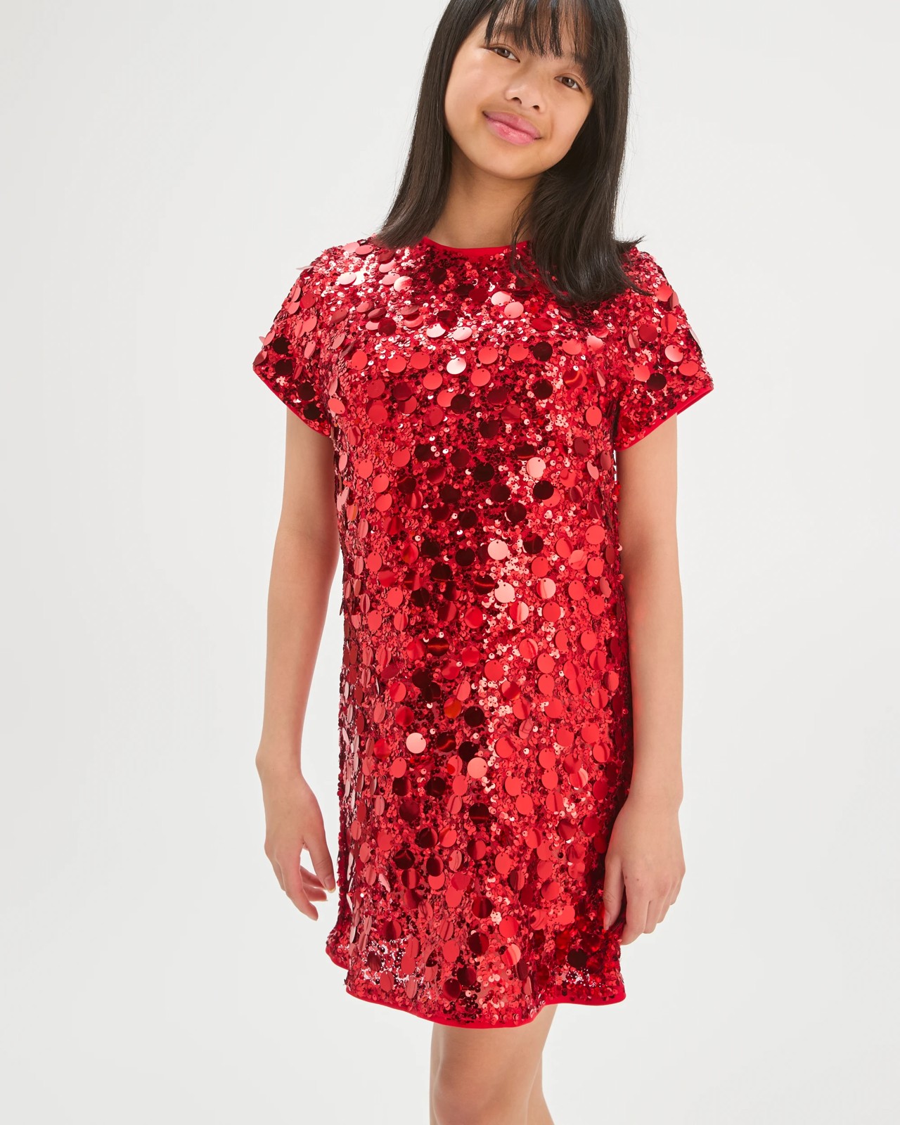 Short Sleeve Sequin Dress 2 of 5