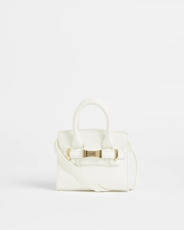 Bow Buckle Top Handle Crossbody Bag