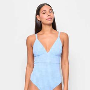 V-Front Textured One Piece Bathers - Shape Your Body product image