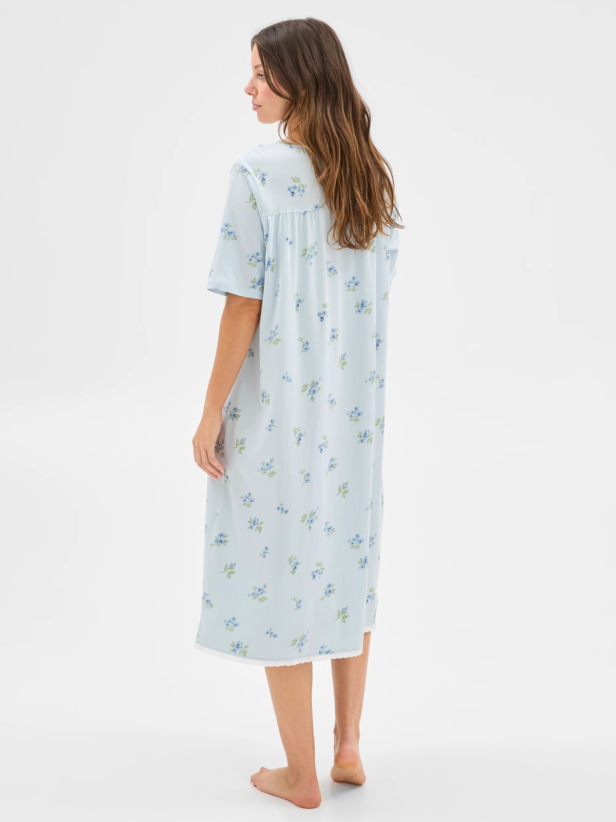 Australian Cotton Womens Short Sleeve Traditional Sleep Nightie 4 of 5
