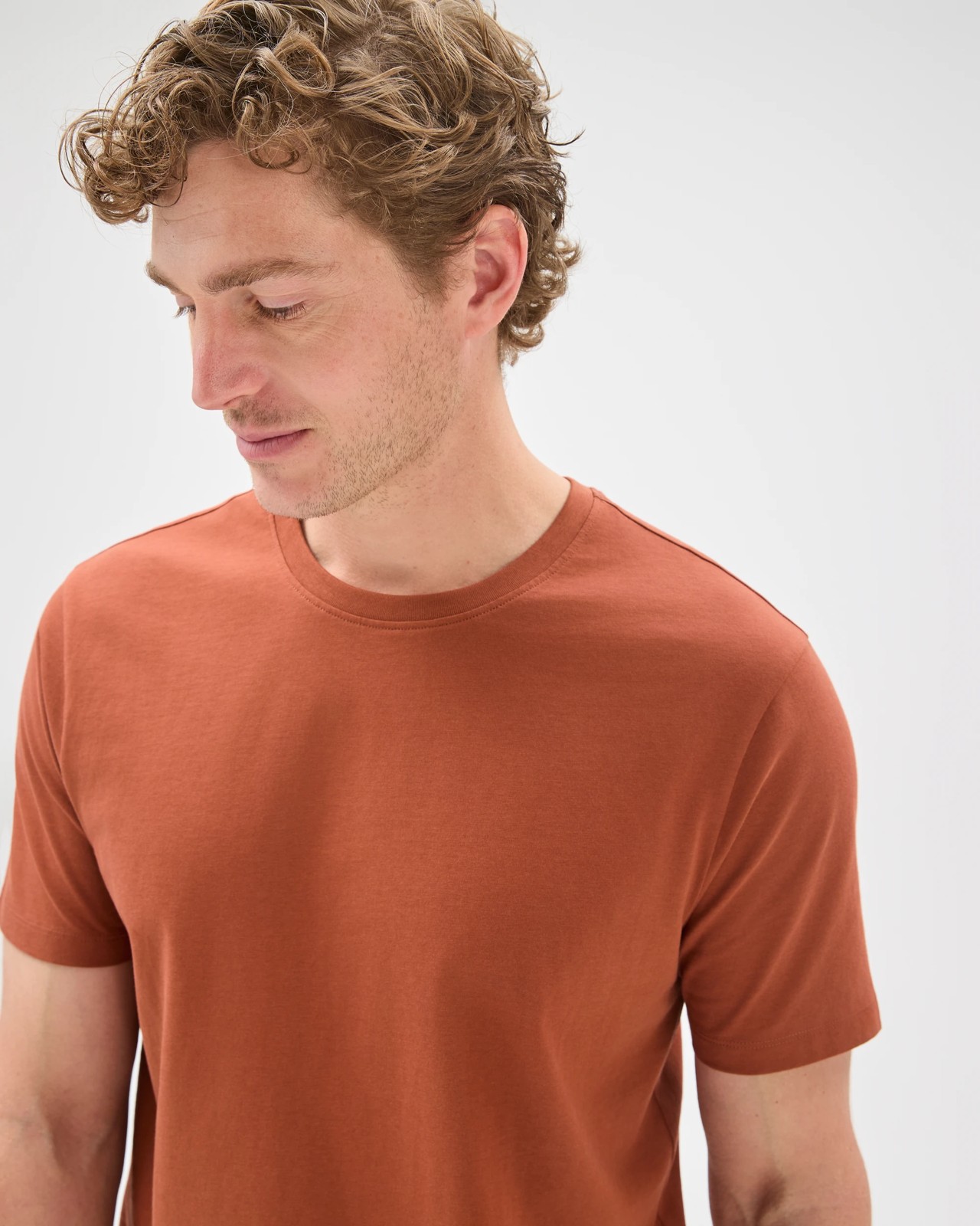 Australian Cotton Crew Neck T-Shirt - Coconut Shell 6 of 6