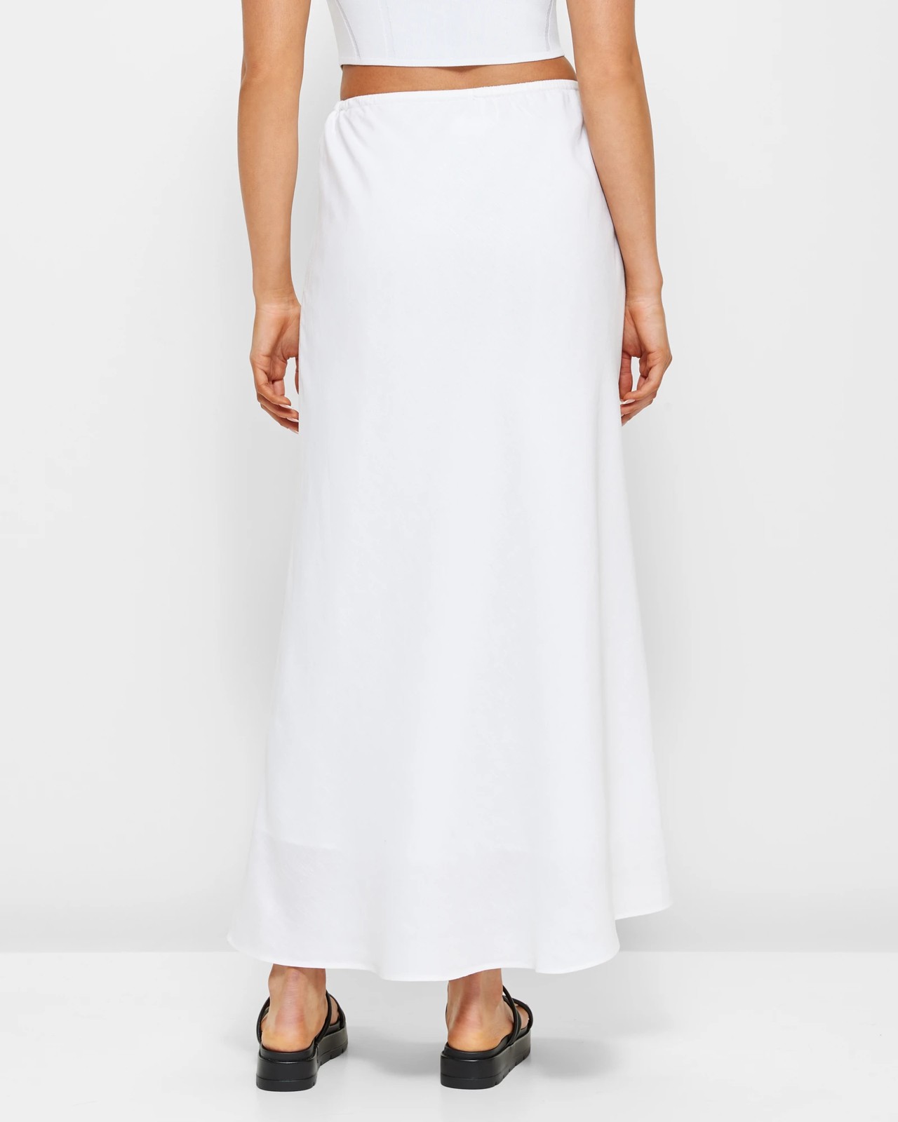 Lilli A-Line Midi Skirt White