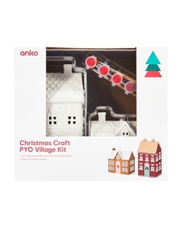 Anko Christmas Craft Paint Your Own Village Kit